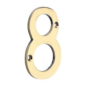 TIMCO 75mm Door Numeral 8 - Polished Brass (5056601909346) TIMpac 1 Each 200036P