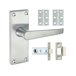 TIMCO Mixed Victorian Straight Latch Door Pack - Satin Chrome (5056110889344) Blister Pack 1 Each 200041