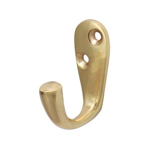 TIMCO 44 x 18mm 44mm Single Robe Hook - Polished Brass (5056110886206) TIMpac 1 Each 200064P