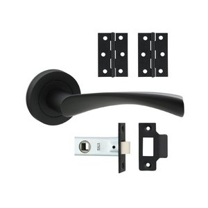 TIMCO Mixed Edleston Lever On Rose Door Pack - Matt Black (5056110889771) Box 1 Each 200080