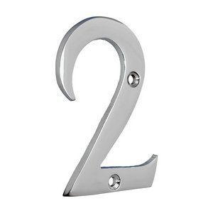 TIMCO 76mm Door Numeral 2 - Polished Chrome (5056601909179) TIMpac 1 Each 200081P