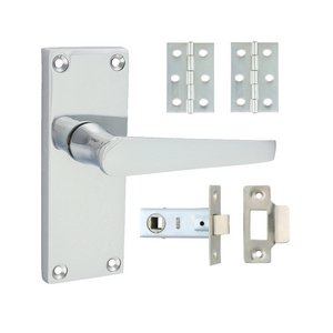 TIMCO Mixed Victorian Straight Latch Door Pack - Polished Chrome (5056110889320) Blister Pack 1 Each 200085