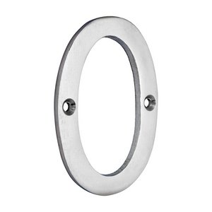 TIMCO 81mm Door Numeral 0 - Satin Chrome (5056601909124) TIMpac 1 Each 200119P