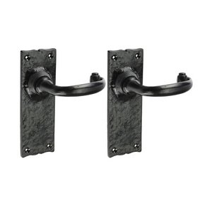 TIMCO 155 x 54 155mm Traditional Lever Latch Handles - Antique Black (5056110884424) Box 1 Pairs 200232