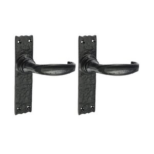 TIMCO 155 x 37 155mm Narrow Style Lever Latch Handles - Antique Black (5056110884363) Box 1 Pairs 200314