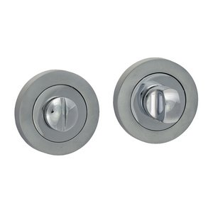 TIMCO 51mm Bathroom Thumb Turn And Release - Polished & Satin Chrome (5056110889580) Blister Pack 1 Pairs 200334