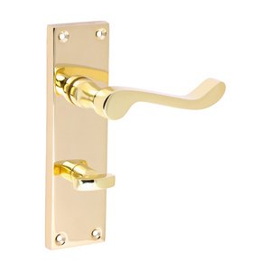 TIMCO 152 x 42 Victorian Scroll Bathroom Handles - Polished Brass (5056601914777) Blister Pack 1 Pairs 200346