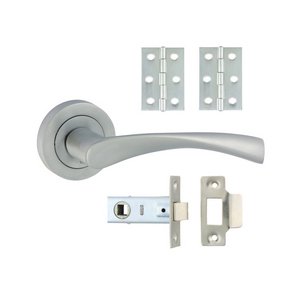 TIMCO Mixed Edleston Lever On Rose Door Pack - Satin Chrome (5056110889788) Box 1 Each 200352
