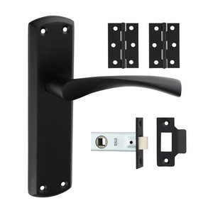 TIMCO Mixed Zeta Latch Door Pack - Matt Black (5056110889740) Box 1 Each 200397