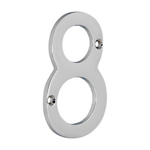 TIMCO 75mm Door Numeral 8 - Polished Chrome (5056601906703) Bag 1 Each 200409
