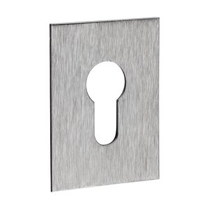 TIMCO 65 x 47 1.2mm Euro Profile Self-Adhesive Escutcheon - Oblong - Satin Stainless Steel (5056601904709) TIMpac 1 Each 200439P