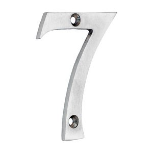 TIMCO 75mm Door Numeral 7 - Satin Chrome (5056601906680) Bag 1 Each 200486