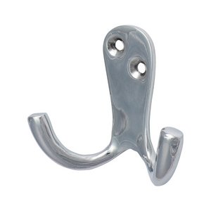 TIMCO 47 x 24mm Double Robe Hook - Polished Chrome (5056110831190) Bag 1 Each 200611