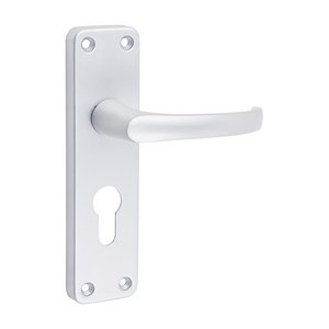 TIMCO 155 x 40 155mm Contractors Euro Profile Lever Lock Handles - Satin Anodised Aluminium (5056110897769) Bag 2 Pieces 200647BX