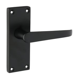 TIMCO 114 x 42 Victorian Straight Latch Handles - Matt Black (5056110889269) Blister Pack 1 Pairs 200682