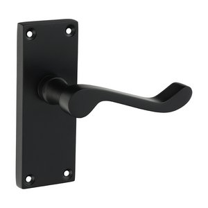 TIMCO 114 x 42 Victorian Scroll Latch Handle - Matt Black (5056110889146) Blister Pack 1 Pairs 200785