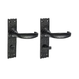TIMCO 155 x 37 155mm Narrow Style Bathroom Lock Handles - Antique Black (5056110884370) Box 1 Pairs 200787