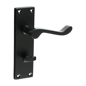 TIMCO 152 x 42 Victorian Scroll Bathroom Handles - Matt Black (5056110889160) Blister Pack 1 Pairs 200788