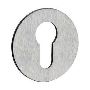 TIMCO 52mm 52mm Euro Profile Self-Adhesive Escutcheon - Round - Satin Stainless Steel (5056601904785) TIMpac 1 Each 200940P