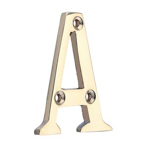 TIMCO 60mm Door Letter A - Polished Brass (5056601909018) TIMpac 1 Each 200947P