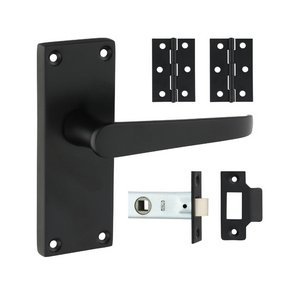 TIMCO Mixed Victorian Straight Latch Door Pack - Matt Black (5056110889702) Box 1 Each 200952