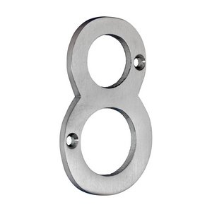 TIMCO 75mm Door Numeral 8 - Satin Chrome (5056601909360) TIMpac 1 Each 200964P