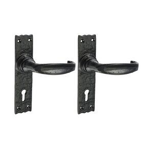 TIMCO 155 x 37 155mm Narrow Style Lever Lock Handles - Antique Black (5056110884356) Box 1 Pairs 200966