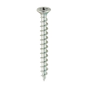 TIMCO 4.3 x 40 40mm Window Fabrication Screws - Countersunk with Ribs - PH - Single Thread - Gimlet Point - Zinc (5055017528875) Box 1000 Pieces 206Z