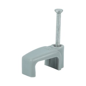 TIMCO To fit 6.0mm Flat Twin & Earth Cable Clips - Grey (5056110840017) Box 100 Pieces 225753