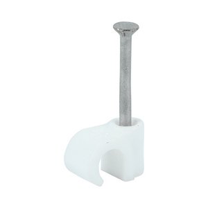 TIMCO To fit 6.0mm Round Cable Clips - White (5056110840062) Box 100 Pieces 225951