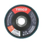 TIMCO 115 x 22.23 Set of Flap Discs - Zirconium - Type 29 Conical - P120 Grit (5056110852430) Box 10 Pieces 231006