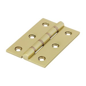 TIMCO 76 x 50 76mm Double Phosphor Bronze Washered Butt Hinge - Solid Brass - Polished Brass (5056110823225) Box 1 Pairs 234158