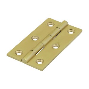 TIMCO 64 x 35 64mm Solid Drawn Hinge - Solid Brass - Polished Brass (5056110823041) Bag 1 Pairs 234321