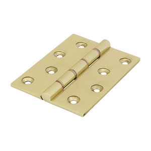 TIMCO 102 x 75 102mm Double Phosphor Bronze Washered Butt Hinge - Solid Brass - Polished Brass (5056110823249) Box 1 Pairs 234358