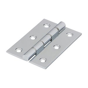 TIMCO 76 x 50 76mm Double Stainless Steel Washered Butt Hinge - Solid Brass - Polished Chrome (5056110823317) Box 1 Pairs 234381