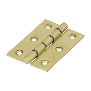 TIMCO 76 x 50 76mm Double Steel Washered Butt Hinge - Solid Brass - Polished Brass (5056110823379) Bag 1 Pairs 234555