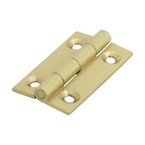 TIMCO 38 x 22 38mm Solid Drawn Hinge - Solid Brass - Polished Brass (5056110823027) Bag 1 Pairs 234789