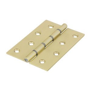 TIMCO 102 x 67 102mm Double Steel Washered Butt Hinge - Solid Brass - Polished Brass (5056110823386) Bag 1 Pairs 234898