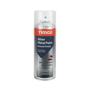 TIMCO 380ml Silver Metal Paint - Smooth Finish (5056110875835) Can 1 Each 237008