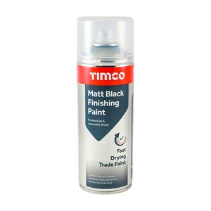 TIMCO 380ml Matt Black Finishing Paint (5055893388006) Can 1 Each 237128