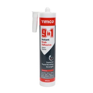 TIMCO 290ml 9 in 1 Instant Grab Adhesive - White (5055893388051) Cartridge 1 Each 247138