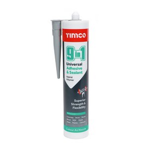 TIMCO 290ml 9 in 1 Universal Adhesive & Sealant - Grey (5055893388082) Cartridge 1 Each 247357