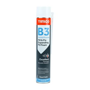 TIMCO 750ml B3 General Purpose Fill & Fix Expanding PU Foam - Hand Held (5055893388310) Can 1 Each 247596