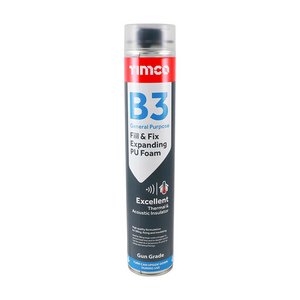 TIMCO 750ml B3 General Purpose Fill & Fix Expanding PU Foam - Gun Grade (5055893388327) Can 1 Each 247641