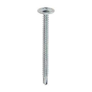 TIMCO 4.8 x 60 60mm Baypole Screws - Wafer Flange - PH - Self-Drilling Point - Zinc (5055017529209) Box 200 Pieces 291Z