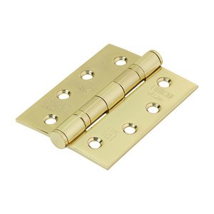 TIMCO 101 x 76 x 3 101mm Grade 13 Fire Door Hinges - Electro Brass Stainless Steel (5056110885346) Blister Pack 1 Pairs 334777
