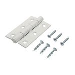 TIMCO 76 x 51 Twin Ball Bearing Hinges - Steel - White (5056110826950) Box 1 Pairs 340369