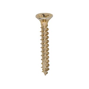 TIMCO 3.5 x 25 25mm Classic Multi-Purpose Screws - PZ - Double Countersunk - Yellow (5055017507092) Box 200 Pieces 35025CLAF
