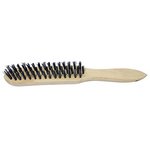 TIMCO 3 Rows Wooden Handle Scratch Brush - Stainless Steel (5055893329481) Unit 1 Each 3SBSS