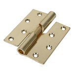 TIMCO 100 x 86 Rising Butt Hinge (466) - Right Hand - Electro Brass (5056110808970) Plain Bag 1 Pairs 434127